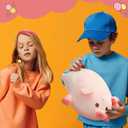 4 Pcs Halloween Women Costume Accessories with Hot Pink Headband Pig Star Earrings White Socks for Cosplay