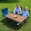Camping Table High Load Bearing Metal Folding Portable Picnic Table for Outdoor BBQ Beach, 26 x 7.09 x 7.09 inches