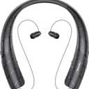 Neckband Bluetooth Headphones Speaker 2 in 1Wireless Wearable Speaker with Retractable Earbuds, 15Hrs Playtime, Portable Speaker and Headset w/Bulit in Mic for Home, Office and Outdoors (Black)