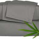 King Sheets by Pure Bamboo, Genuine 100% Organic Viscose Derived from Bamboo Bed Sheet Set, Luxuriously Soft & Cooling, Double Stitching, Lifetime Quality Promise (King, Graphite)