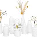 Matte White Glass Bud Vase Set of 12 – Small Minimalist Vases for Easy Home Styling, Perfect for Windowsills, Bedrooms, Bathrooms, and Table Centerpiece Décor