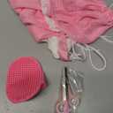 9 Pcs Cat Bathing Bag Set Cat Shower Bag Anti Bite and Scratch for Pet Grooming Washing Brush Comb Muzzle Nail Clipper Nail File Tick Tool (Pink)