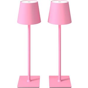 2 Pack Cordless Table Lamps, 3 Colors Stepless Dimming, 5000mAh Rechargeable Battery LED Desk Lamp for Bedroom/Couple Dinner/Desk/Cafe/Dining Room/Terrace