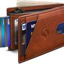 Wallet for Men, Slim Pop Up Card Holder with RFID Blocking, Minimalist Bifold Wallet with 9 Card Slots, ID Window and Cash Pocket, Metal Flip Case with Magnetic Closure, Gift Box