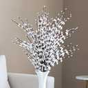 VANTREE 6 PCS Jasmine Artificial Flowers, 29.5" Long of Fake Flowers,Faux Flowers White Artificial Flowers for Decoration,Vase Filler for Farmhouse Wedding Home Office Party Hotel Restaurant Decor