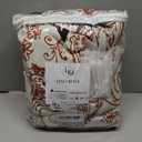 Vintage Floral Terracotta Boho Blackout Curtains 2 Panels, Retro Printed Block Print Indian Eclectic Autumn Western Curtains for Bedroom Living Room 96 Inch Long