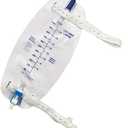 4 Pack Easy-Tap Leg Bag Urinary Drainage Bag with Cloth Straps, Anti-Reflux Valve, Latex-Free, Easy Flip Drain (32 Oz)