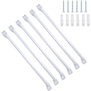 6 Pcs Support Brackets for Wire Shelving, 17 inches Closet Wire Shelf Brackets with Anchors and Pins for Installation