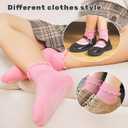 6 Pairs Toddler Ruffle Socks for Girls Baby Grip Socks Non Slip Socks Cute Grippy Frilly (3-5T, Multicolor 2)