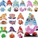 Menkxi 24 Pcs Magnetic Diamond Painting Gnome Diamond Art Interchangeable Stand Decor DIY Holiday Seasonal Tiered Tray Decoration with Magnet Pieces Detachable for Office Home Summer Decorations