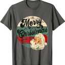 Vintage Santa Claus Merry Christmas Face Old Fashioned T-Shirt  XL