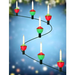 Vintage Christmas Bubble Lights - Set of 7 Nostalgic Bubbling Lights on 7.5ft Green Wire, UL Certified Old Fashioned Christmas Tree Lights for an Enchanting Holiday Glow
