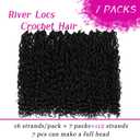 Goddess Locs Crochet Hair 22 Inch 7 Packs Boho Faux Locs Crochet Hair for Black Women Pre Looped Crochet Locs with Curly Ends (#1B)