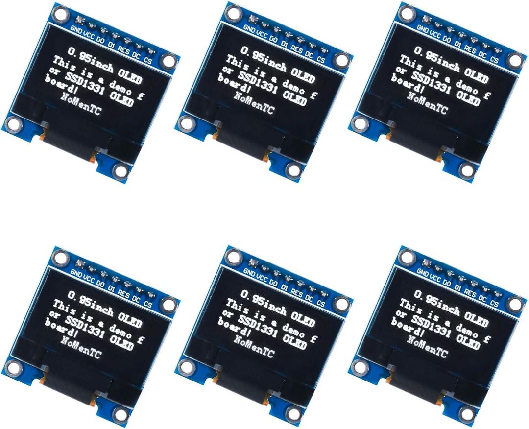 0.96" 7 Pin SPI 128x64 OLED Display Module, 6PCS 0.96 Inch SSD1306 LCD Display Module 12864 Characters DC3-5V for 51 STM32 for Arduino