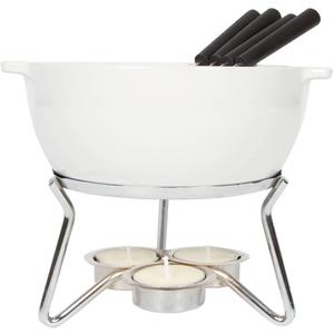 Boska Cheese Fondue Party Set - Fondue Pot Set Microwave Safe Ceramic Hot Pot Chocolate Fountain Snack - Wedding Registry Items Small Kitchen Appliances for up to 4 Persons