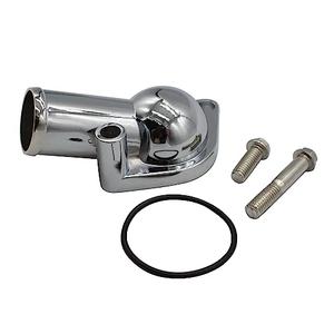1 Set SHLPDFM Water Neck Chrome Silver 15° Swivel Water Neck Thermostat Housing Fits for SBC BBC Chevy 265 283 305 327 350 383 396 400 427 454 472 502 engines