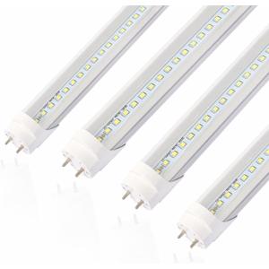 2FT LED Tube Light, T8 T10 Type B LED Light Bulb, 12W 5000K,1560LM High Bright, Replacement 24 Inch F20T12 Fluorescent,Double Ended Power, Clear Cover,4 Pack