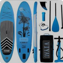 VIYAU Inflatable SUP Board, Stand Up Paddling Board Equipped with 3-Piece Adjustable Aluminum Paddle + Hand Pump, 320 × 81 × 15 cm