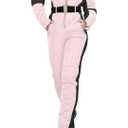 YRAETENM Womens Winter Onesies Ski Jumpsuits Outdoor Sports Waterproof Windproof Snowsuit Fur Collar Coat Slim Ski Outfits,XXL PINK