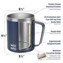 WETOWETO 14 oz Coffee Mug, Vacuum Insulated Camping Mug with Lid, Double Wall Stainless Steel Travel Tumbler Cup, Thermal Coffee Mug, Powder Coated Navy Blue