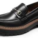 DREAM PAIRS Loafers for Women Platform Chunky Heel Slip On Loafers Business Office Casual Dressy Loafer Shoes (6, Black-pu)