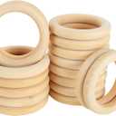 20PCS 4 inch Wooden Rings for Crafts Unfinished Wood Rings 100mm Wooden Rings Macrame Rings Solid Natural Wood Rings for DIY Crafts, Connectors Jewelry Making