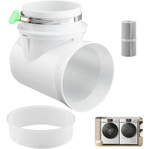 Dryer Vent Connector Kit for 4 Inch Dryer Hose in Confined Spaces, 90 Degree Dryers Vent Elbow Better Manage Duct Squeeze-Space Saving Easy to Clean(COLOR:White)