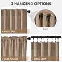 MIULEE Thick Linen Curtains 90 Inches Long Brown Tan Semi Sheer for Farmhouse/Living Room/Bedroom, Linen Textured Light Filtering Window Privacy Drapes with Back Tab Rod Pocket, 42Wx90L, Set of 2