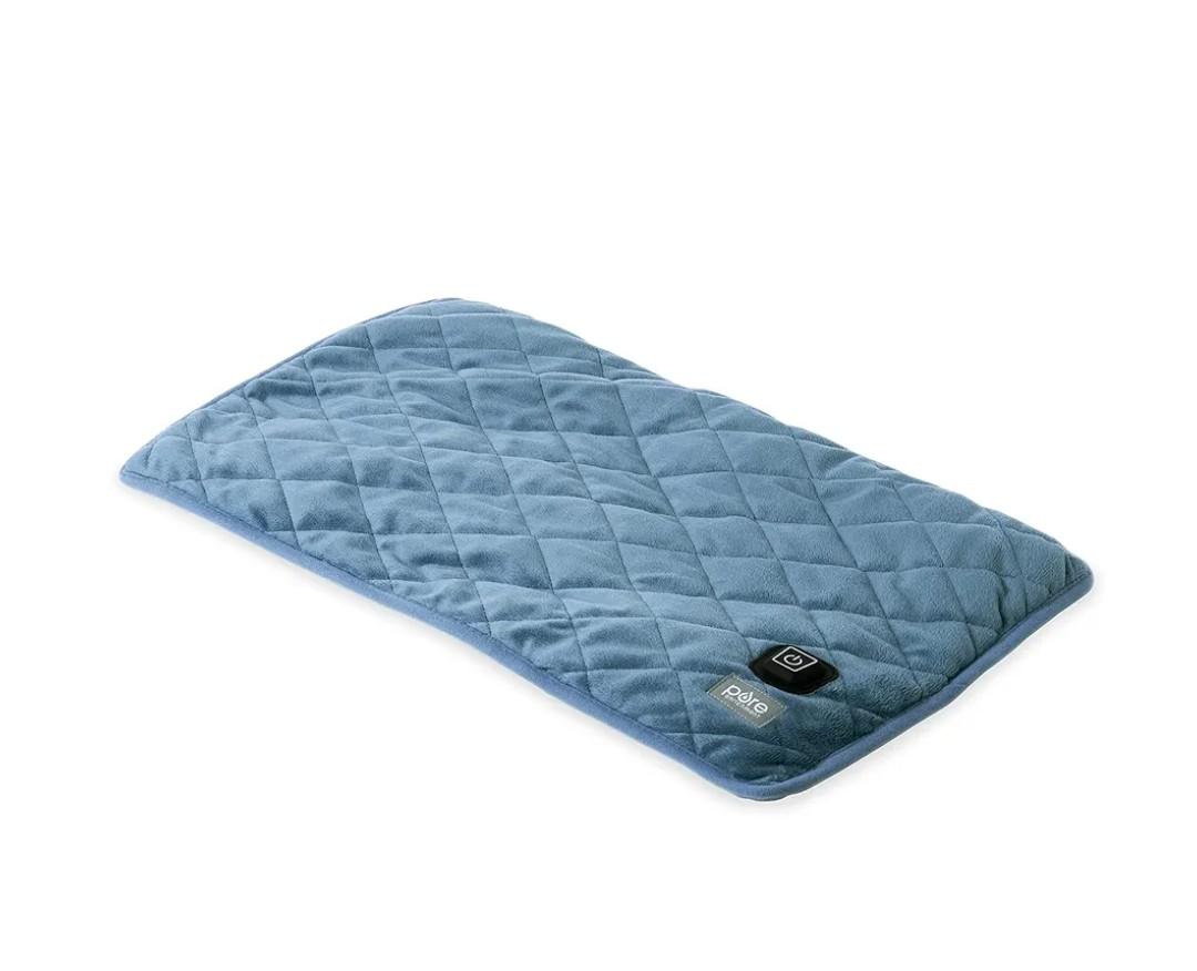Pure Enrichment WeightedWarmth - 2-in-1 Weighted Lap Pad with Warmer (32"x21"), 3 Warmth Settings, BPA-Free, Non-Toxic Beads, & Soft Micromink — Ideal for Kids, Travel & Back Pain, or Cramps