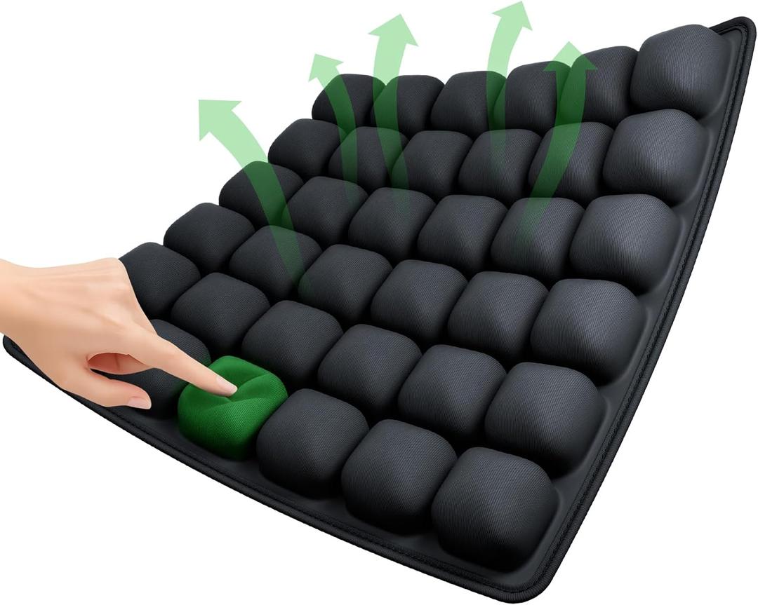 Fxznacbh Travel Cushion Airplane Seat, Portable Airplane Seat Cushion for Long Flights,36 Bubbles Pressure Relief Inflatable seat Cushion for Air Travel