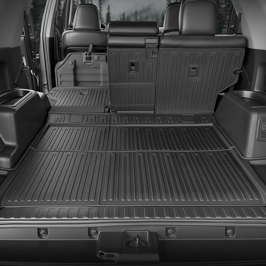Cargo Mat for 2013-2024 Toyota 4Runner 5 Seats, All Weather TPE Cargo Liner Trunk Mat with Backrest Mat for Toyota 4Runner Accessories (Not fit Sliding Cargo Tray)