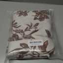 WOUVMA Extra Long Brown Shower Curtain Floral Cotton Linen Cottagecore Shower Curtain for Bathroom 84" L x 72" W