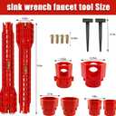 Multifunctional Kitchen Faucet Sink Basin Wrench, Kitchen Drain Tub Removal nut Plumbing Plumber, 8 in 1 and 14 in 1 Four-jaw Hex Wrench, for Tight Spaces Installation and Repairs Tools