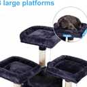 Hey-brother Cat Tree, 71 inches XL Large Cat Tower for Indoor Cats, Multi-Level Cat House with 3 Padded Perches, Big Scratcher, Cozy Basket, 2 Cat Condos and Scratching Posts, Smoky Gray MPJ034G