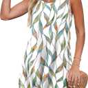 OFEEFAN Sundresses for Women Summer Outfits 2025 Floral Dress Vacation Dresses for Women 2025 Casual Pockets Easter Dresses Floral Leaf XL