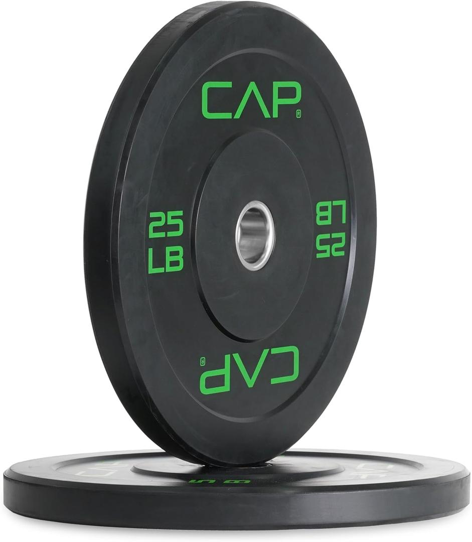 CAP Barbell Rubber Olympic Bumper Plate | (25lbs - Pair)