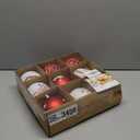 SHareconn 80mm Christmas Balls Ornaments,12PCS Colored Shatterproof Plastic Decorative Hanging Tree Decorations Baubles Set for Xmas Tree Decor Holiday Party Wedding Decoration with Lanyard, Red&White (8CM)