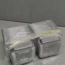 Zezzxu 100 Pack Clear Plastic Take Out Food Containers, Square Cake Slice Containers with Hinged Lids, Disposable To Go Boxes for Cookies, Desserts, Fruits, Salads, Sandwiches