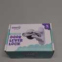 Door Lever Locks (4 Pack) - Prevents Toddlers from Opening Doors - Durable ABS with 3M Adhesive - Easy One-Hand Operation for Adults, No Tools Needed (White)