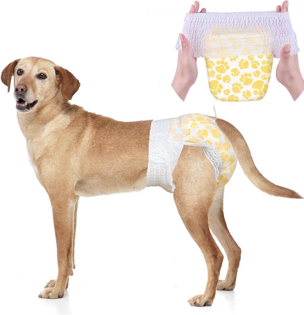 Dono Dog Diapers Female Large with Stretchy Waist, Disposable Pull Up Full Wrap Puppy in Heat Period Diapers, 360 Leak-Proof Super Absorbent Doggie for  Dogs (L-20 Count)