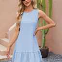 Naggoo Womens Sundress Summer Dresses for Women 2026 Sleeveless Tank Dress Spring Beach Boho Mini Dress (Blue, M)