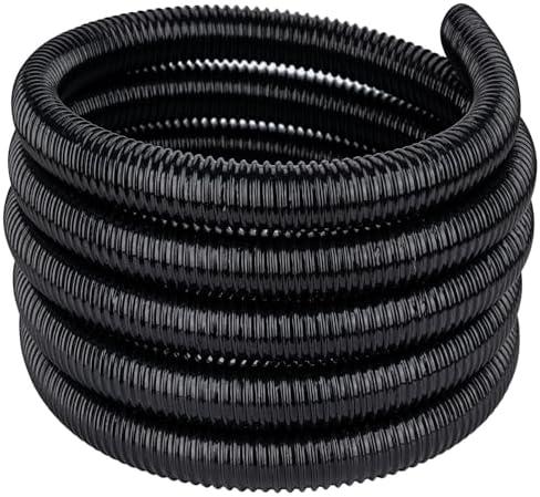 Pond Tubing,1-1/2" x 10 ft PVC Flexible Pond Hose, Black Corrugated Waterfall Sump Pump Hose,Drainage Pipe, Kinkproof for Garden Ponds