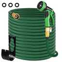 Expandable Garden Hose 100ft, New Patented Thickened Leakproof 40 Layers Nano Rubber 2.5X Retractable Water Hose with 10 Function Spray Nozzle, No Kink & Tangle, Flexible, Lightweight Garden Hose