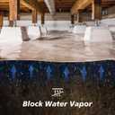 Crawl Space Vapor Barrier - 20 Mil Vapor Barriers - (10' x 50') - Tear Resistant, Heavy Duty Vapor Barrier, Drop Cloth Moisture Barrier Thick Plastic Sheeting Covering for Crawlspace Encapsulation
