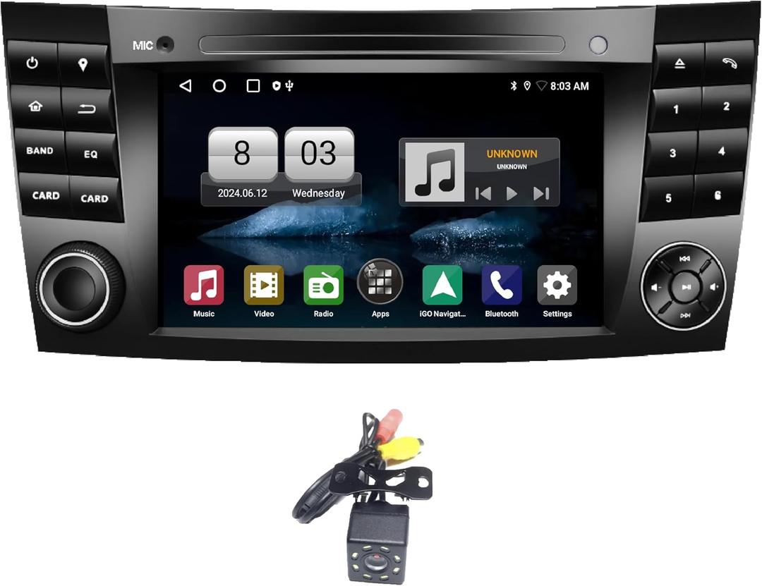 Android 14 Car Radio 7inch for Benz W211 W463 W209 W219, Wireless Carplay Android Auto, DSP+, Support 4G WiFi BT 5.0 GPS navi