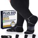 Pembrook Plus Size Compression Socks for Women Wide Calf - 3 Pairs, 20-30mmHg Extra Wide Calf Compression Socks, Up to 4XL