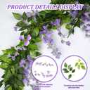 Syhood 4 Pieces 26 Ft in Total Purple Wisteria Garland Hanging Flowers Artificial Vine Wedding Silk Wisteria Hanging Flower for Wedding Arch Home Garden Party Outdoor Decor