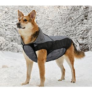 Dog Coat, Water-Resistant Dog Clothes, Warm Fleece Lining Dogs Coats, Winter Windproof Dogs Jackets with Reflective, Pet Vest for Small Pets - 1 PCS (S ( 7-15 LB | 12.59"Neck Girth ))Grey