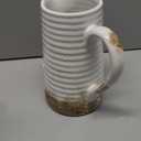 Quoowiit Ceramic Rustic Vase with Handle, White Distressed Decorative Farmhouse Pitcher Vase for Home Decor Living Room Bedroom Kitchen Office Shelf Decor Centerpiece Table Decoration