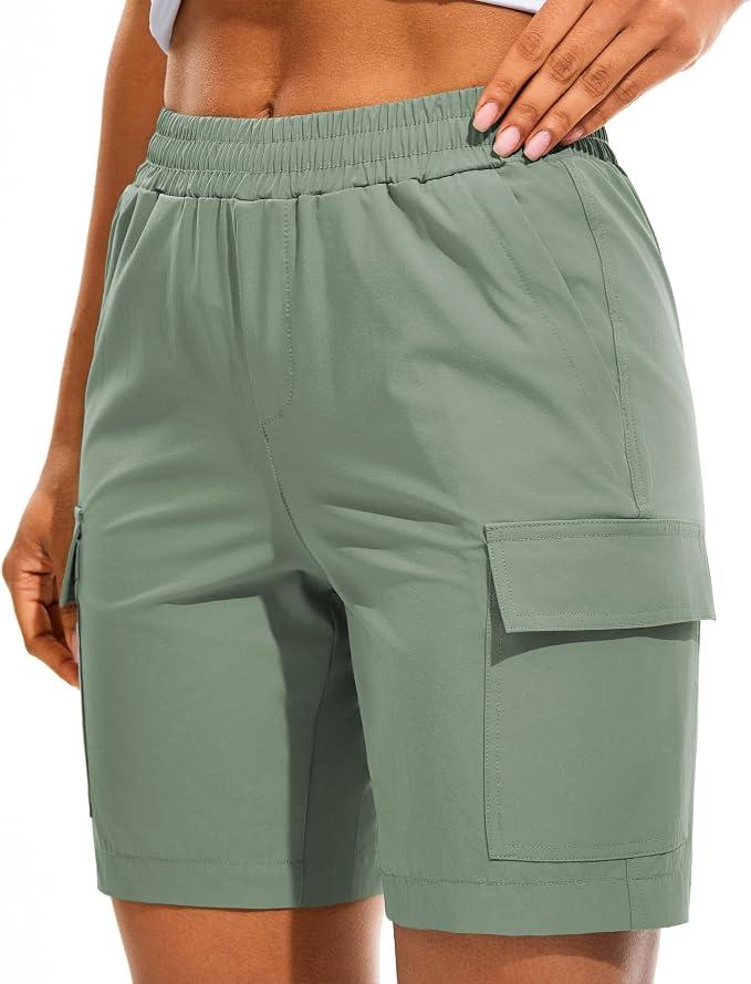 AFITNE Women's 5"/ 7" Hiking Cargo Shorts Quick Dry Lightweight Summer Athletic Running Shorts with Pockets UPF 50+, L